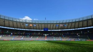 Das Olympiastadion Berlin am Tag des Finals der EURO 2024